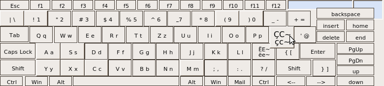 Раскладка албанской клавиатуры в проекте Farelix